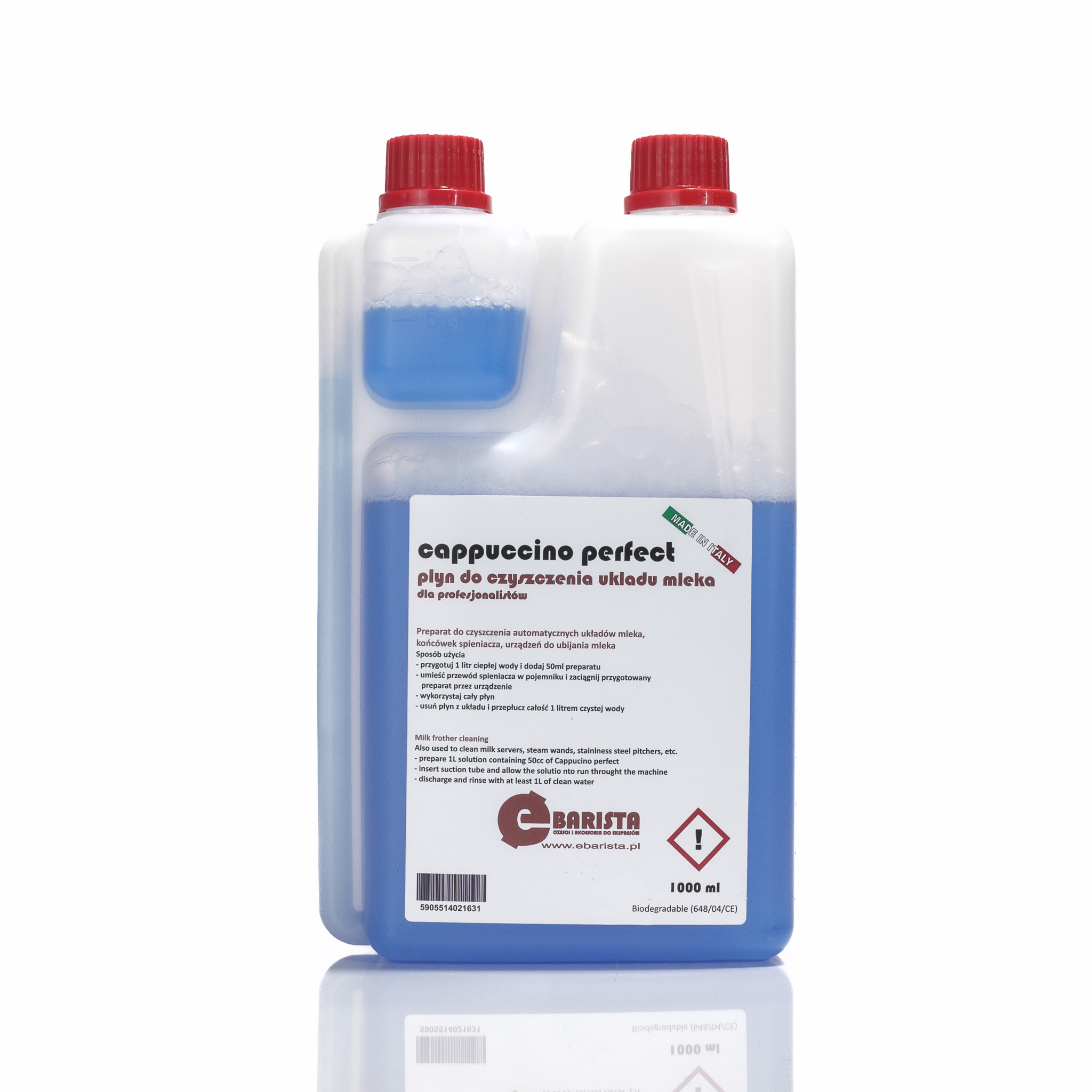 Płyn do czyszczenia układu mleka 1l e-Barista z dozownikiem