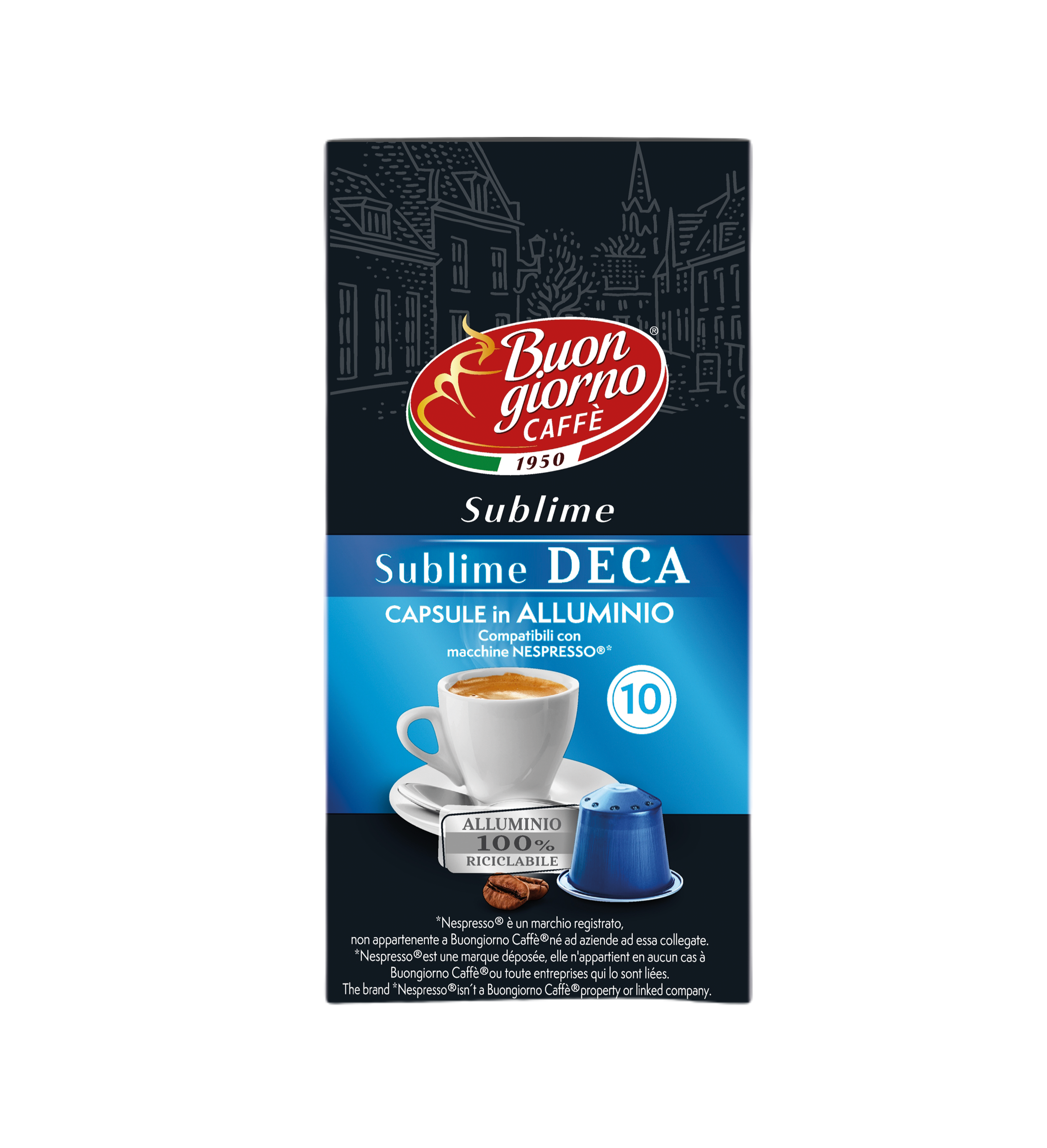 Caffe Buongiorno Sublime DECA for NESPRESSO 10pcs kawa mielona w kapsułkach typ Nespresso