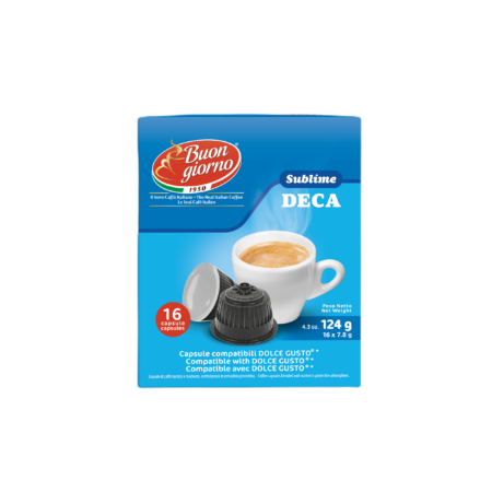 Caffe Buongiorno Sublime DECA for DOLCE GUSTO 16pcs kawa mielona bezkofweinowa w kapsułkach typ DOLCE GUSTO