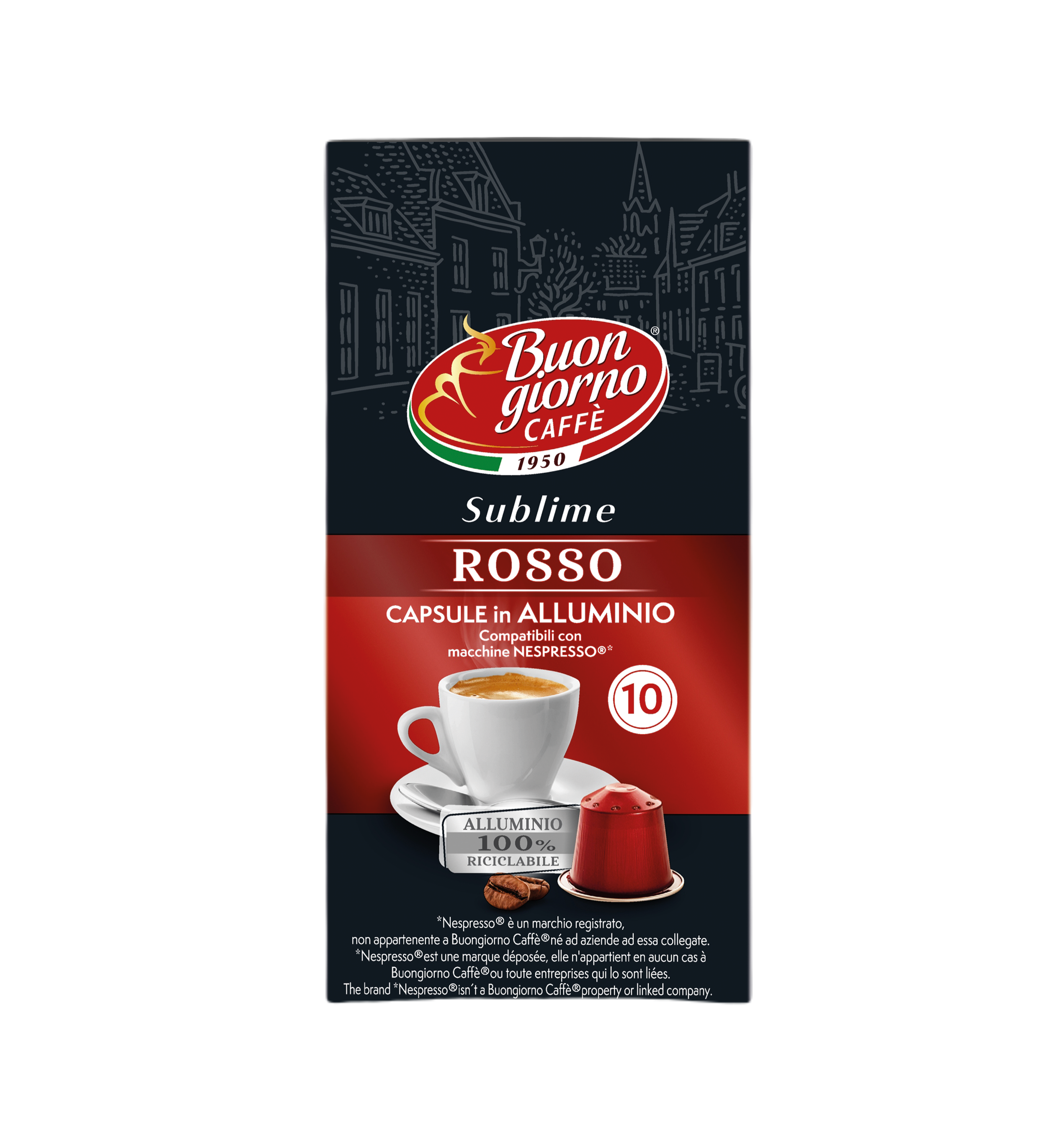Caffe Buongiorno Sublime ROSSO for NESPRESSO 10pcs kawa mielona w kapsułkach typ Nespresso