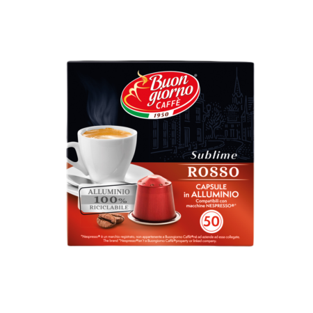 Caffe Buongiorno Sublime ROSSO for NESPRESSO 50pcs kawa mielona w kapsułkach typ Nespresso