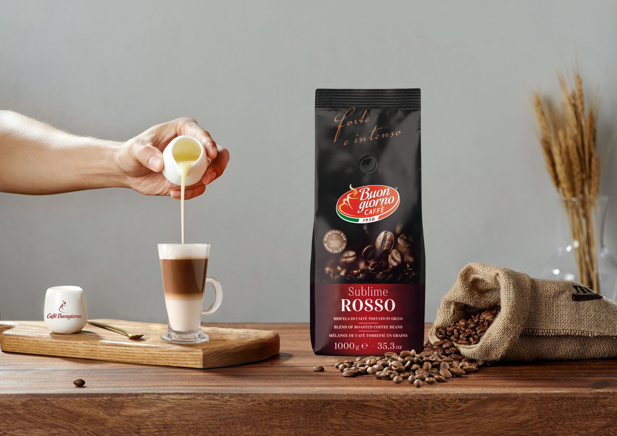 Caffe Buongiorno Sublime ROSSO 1kg włoska kawa ziarnista - obrazek 6